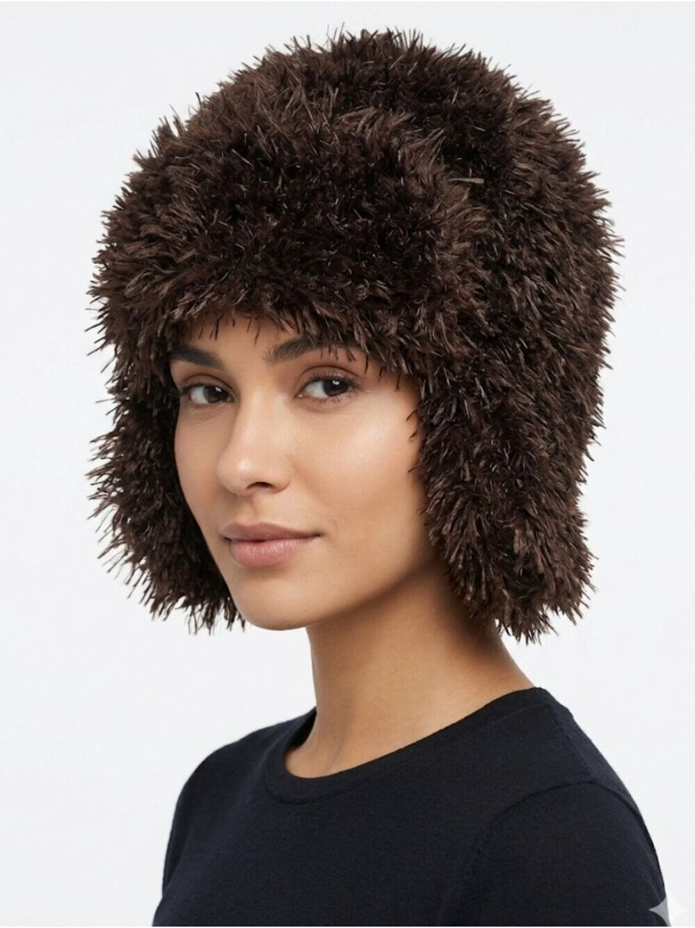 Brown Faux Fur Winter Hat
